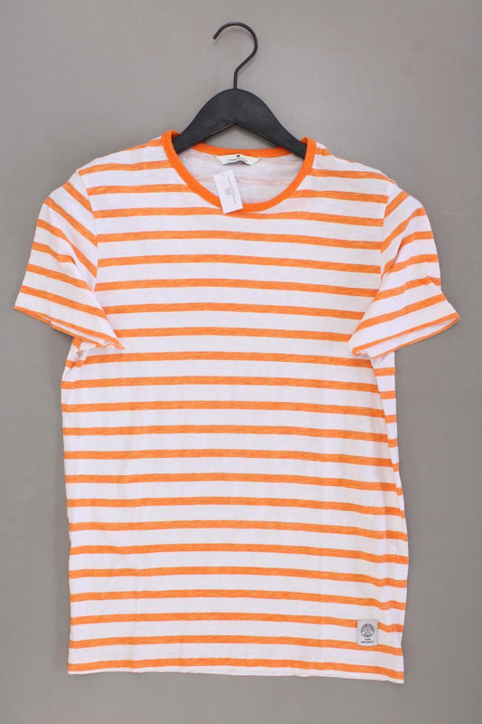 Tom Tailor Ringelshirt für Herren Gr. S gestreift Kurzarm orange aus Baumwolle