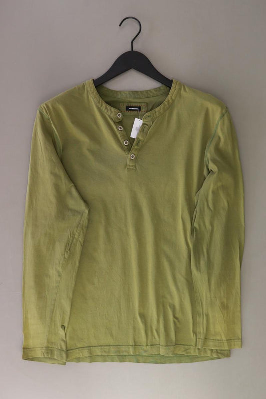 Walbusch Longsleeve-Shirt für Herren Gr. 52 Langarm olivgrün aus Baumwolle
