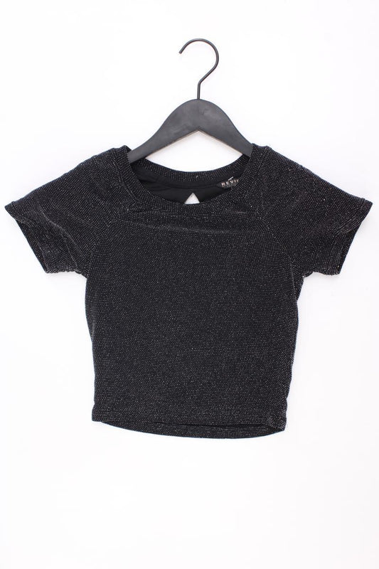 Review Cropped Shirt Gr. XS Kurzarm mit Glitzer silber aus Polyester