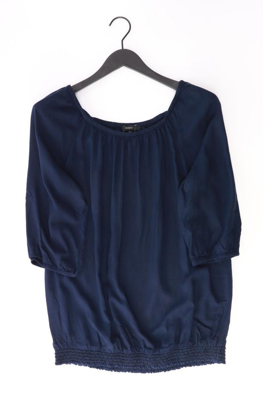 Bonita Regular Bluse Gr. 42 3/4 Ärmel mit Carmen-Ausschnitt blau aus Baumwolle