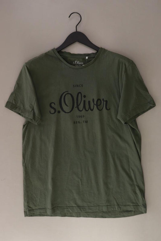 s.Oliver T-Shirt für Herren Gr. XL Kurzarm olivgrün aus Baumwolle