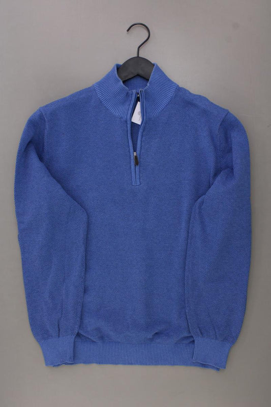 Walbusch Feinstrickpullover für Herren Gr. 52 blau aus Baumwolle