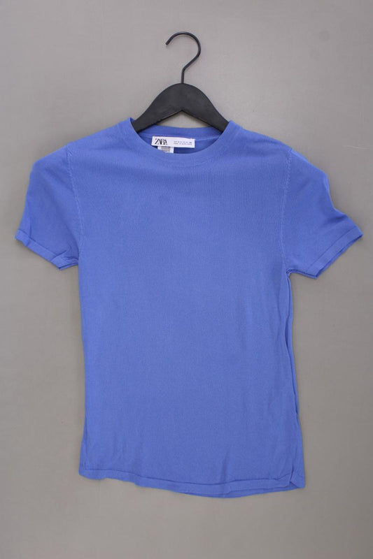 Zara T-Shirt Gr. S Kurzarm blau aus Viskose