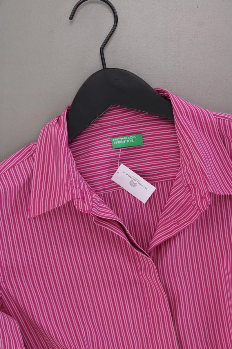 United Colors of Benetton Langarmbluse Gr. S gestreift pink aus Baumwolle