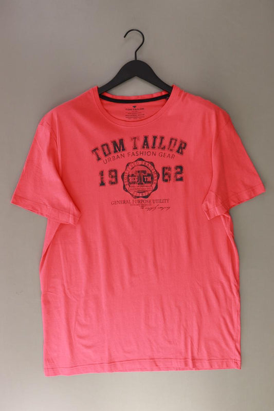 Tom Tailor Printshirt für Herren Gr. XXL Kurzarm rot aus Baumwolle