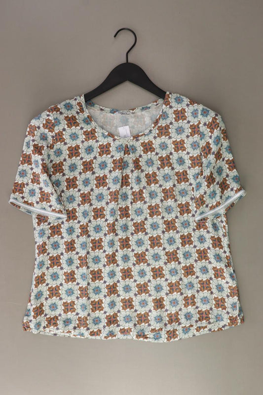 Sommermann Kurzarmbluse Gr. 36 mit Blumenmuster blau aus Viskose
