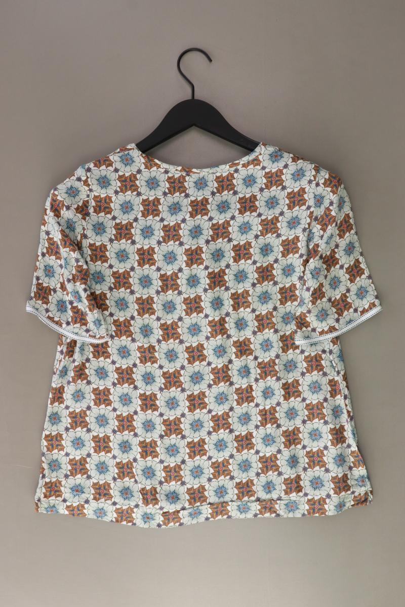 Sommermann Kurzarmbluse Gr. 36 mit Blumenmuster blau aus Viskose