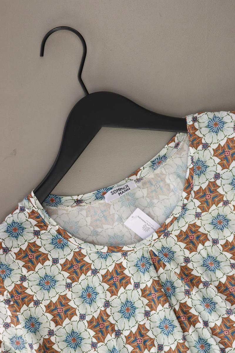 Sommermann Kurzarmbluse Gr. 36 mit Blumenmuster blau aus Viskose