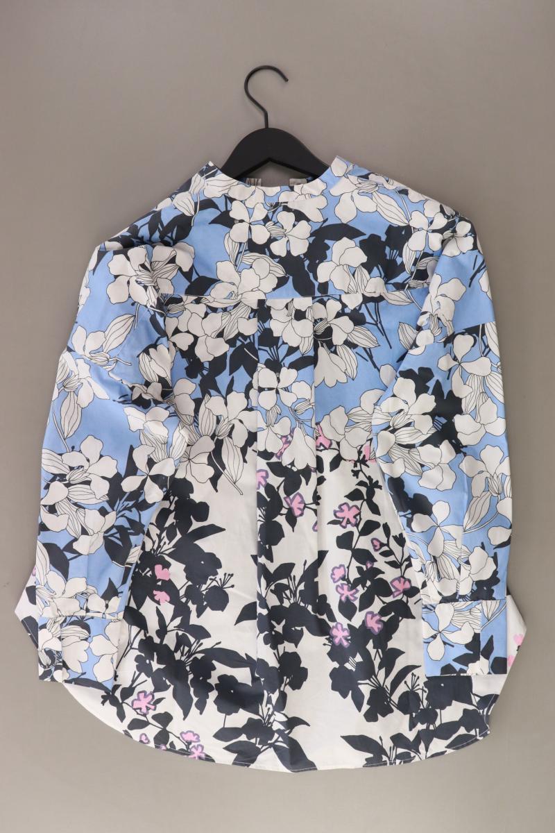 MAERZ München Langarmbluse Gr. 38 mit Blumenmuster neuwertig blau aus Baumwolle