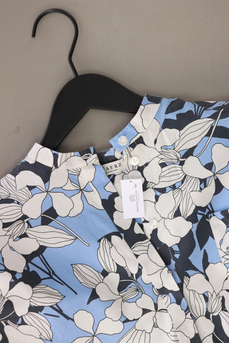 MAERZ München Langarmbluse Gr. 38 mit Blumenmuster neuwertig blau aus Baumwolle