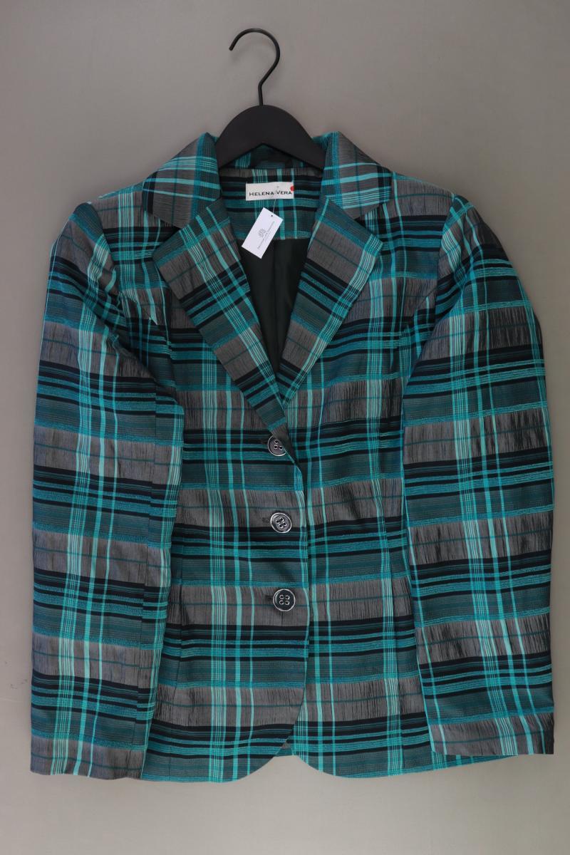 Helena Vera Longblazer Gr. Kurzgröße 21 kariert türkis aus Polyester