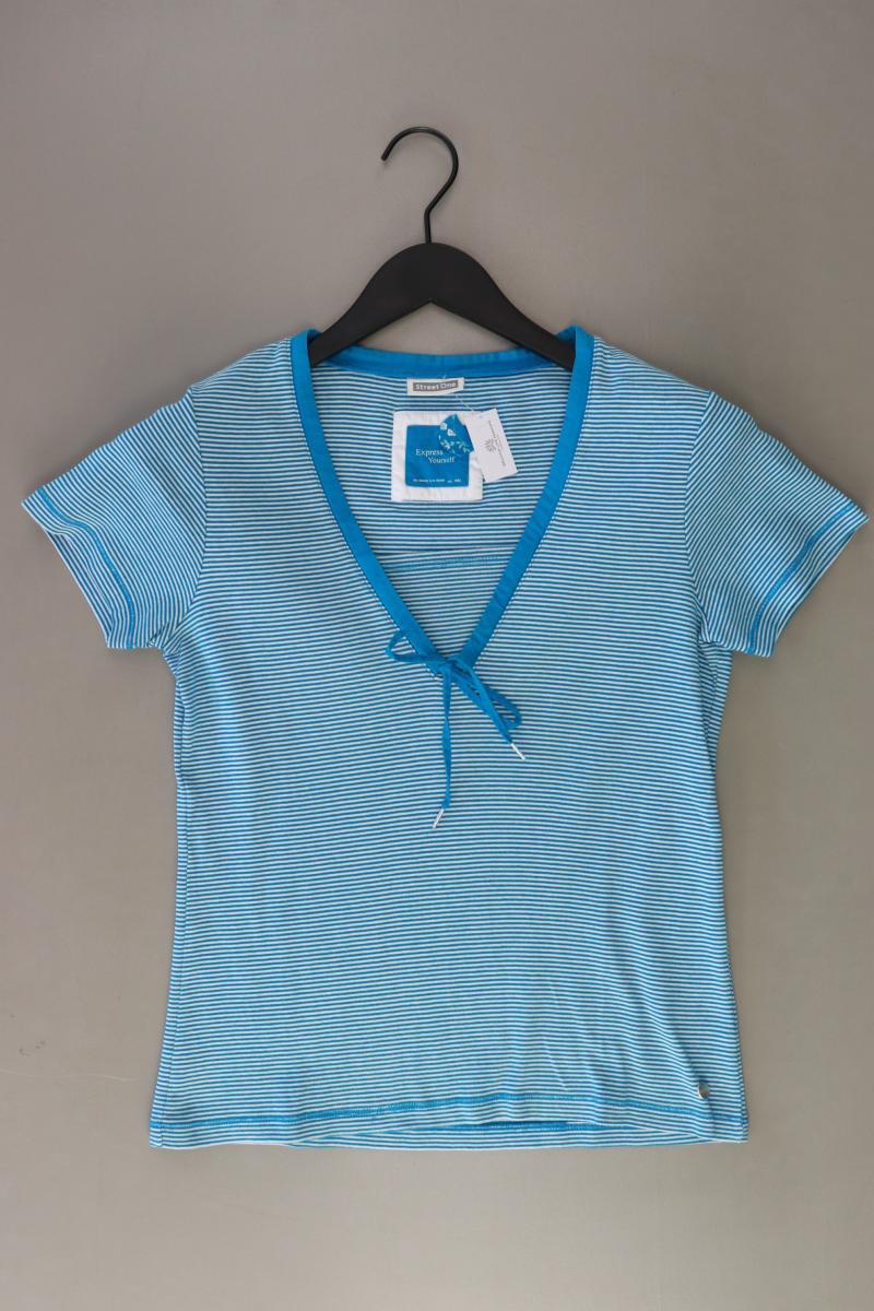 Street One Ringelshirt Gr. 40 gestreift Kurzarm blau aus Baumwolle
