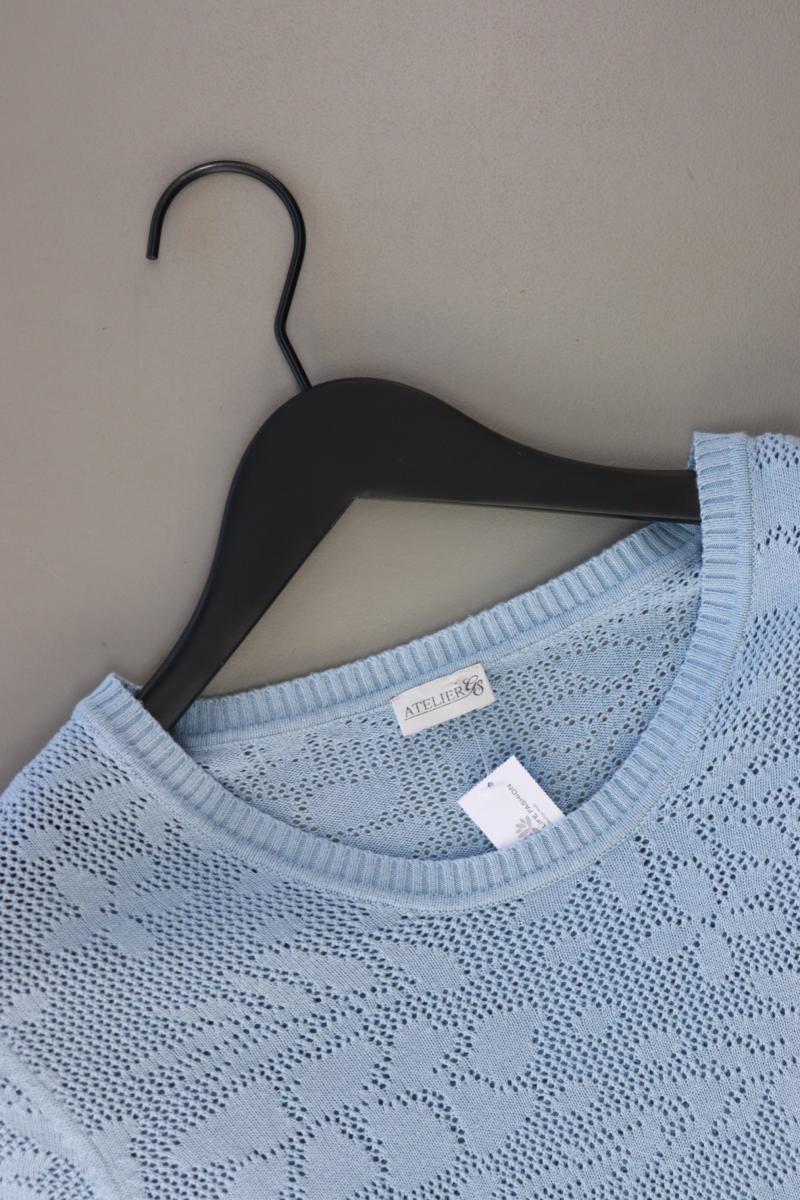 Atelier GS Strickshirt Gr. Kurzgröße 20 Kurzarm blau aus Viskose