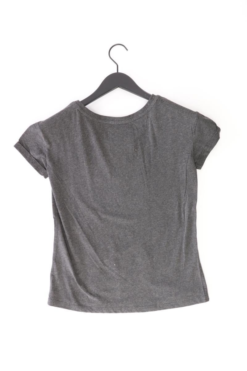 Superdry T-Shirt Gr. 38 Kurzarm mit Pailletten grau aus Baumwolle