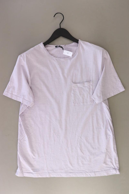 Zara T-Shirt für Herren Gr. XL Kurzarm lila aus Baumwolle