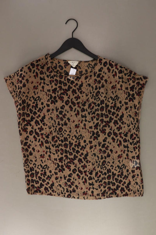 PINS AND NEEDLES Kurzarmbluse Gr. S mit Tierdruck braun aus Polyester