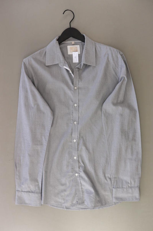 Q1 Manufaktur Langarmhemd für Herren Gr. Hemdgröße 44 grau aus Baumwolle