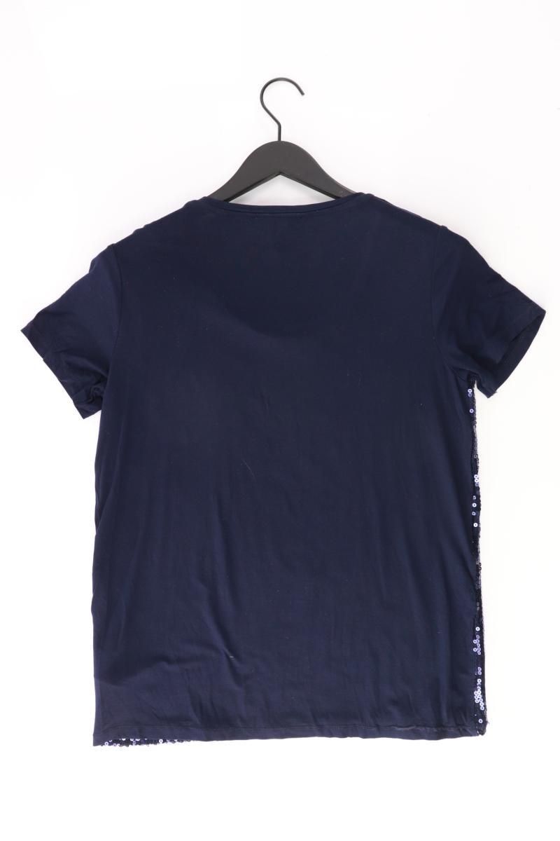 Esprit T-Shirt Gr. L Kurzarm mit Pailletten blau aus Viskose