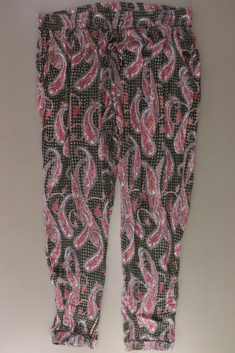 Kaffe Stoffhose Gr. 52 mit Paisleymuster olivgrün aus Viskose