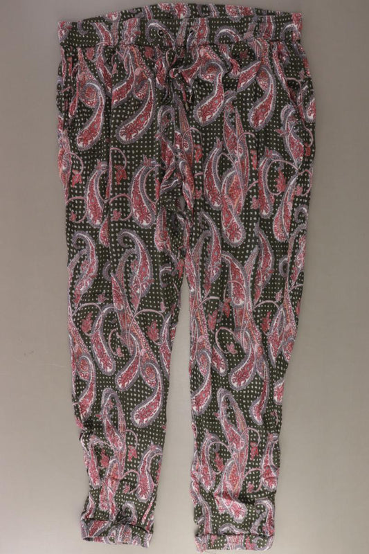 Kaffe Stoffhose Gr. 52 mit Paisleymuster olivgrün aus Viskose