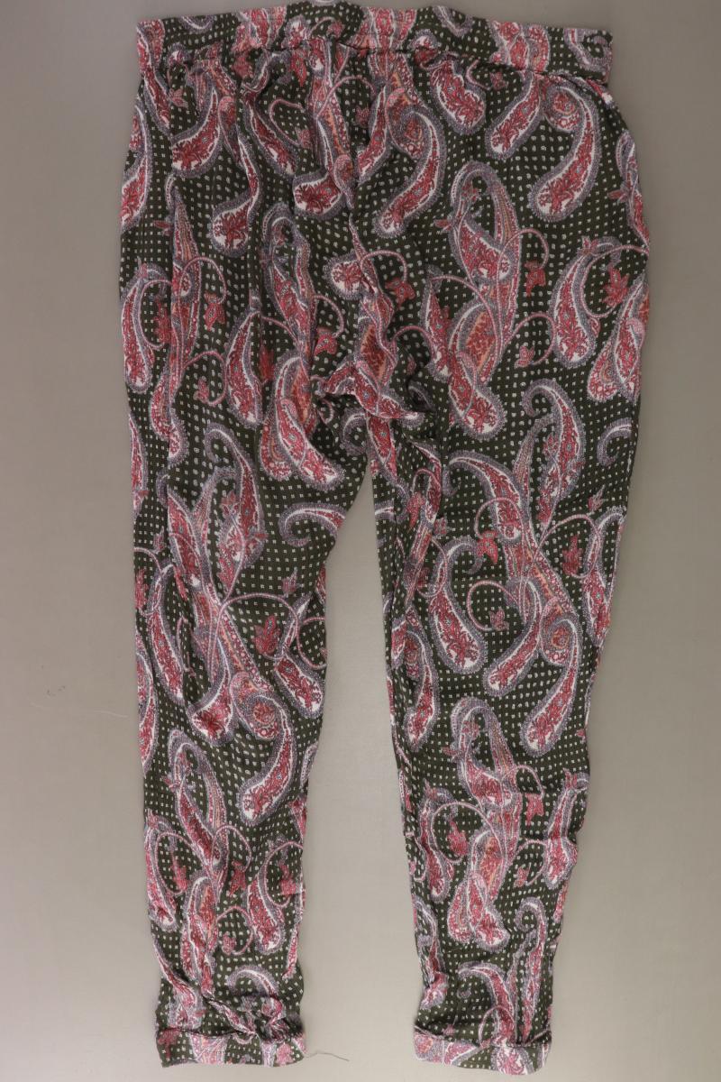 Kaffe Stoffhose Gr. 52 mit Paisleymuster olivgrün aus Viskose