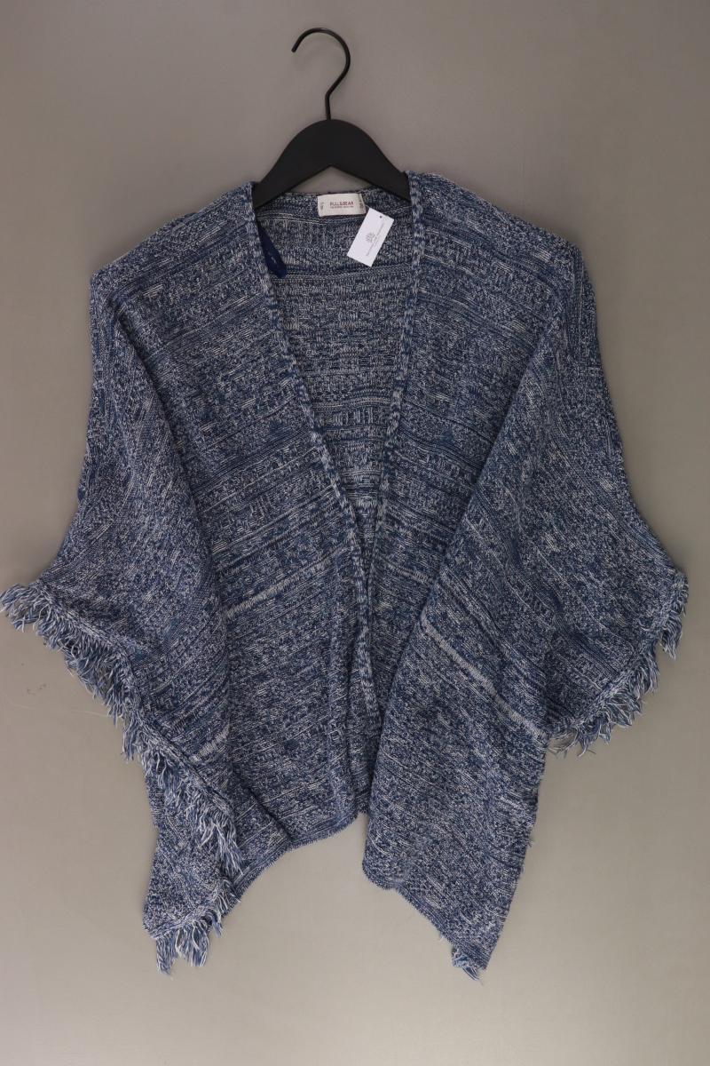 Pull&Bear Strickjacke Gr. M Weite Ärmel blau aus Baumwolle