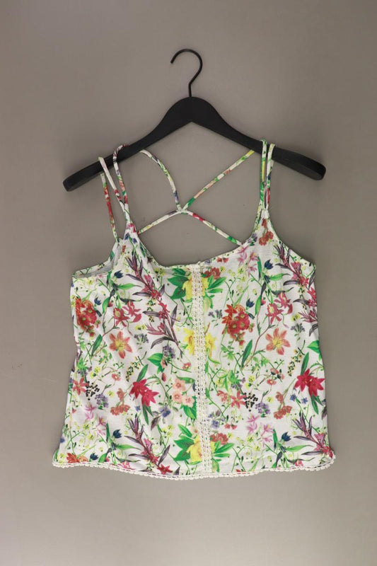 Pull&Bear Spaghetti-Top Gr. M mit Blumenmuster grün