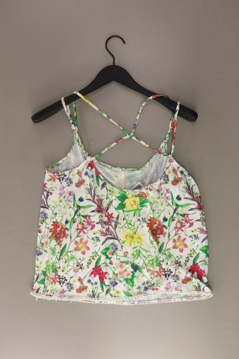 Pull&Bear Spaghetti-Top Gr. M mit Blumenmuster grün