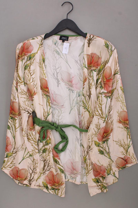 Only Kimono Jäckchen Gr. 42 mit Blumenmuster mit Gürtel Langarm rosa