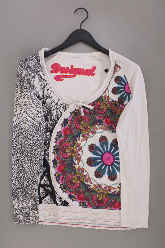 Desigual Printshirt Gr. L mit Blumenmuster Langarm creme