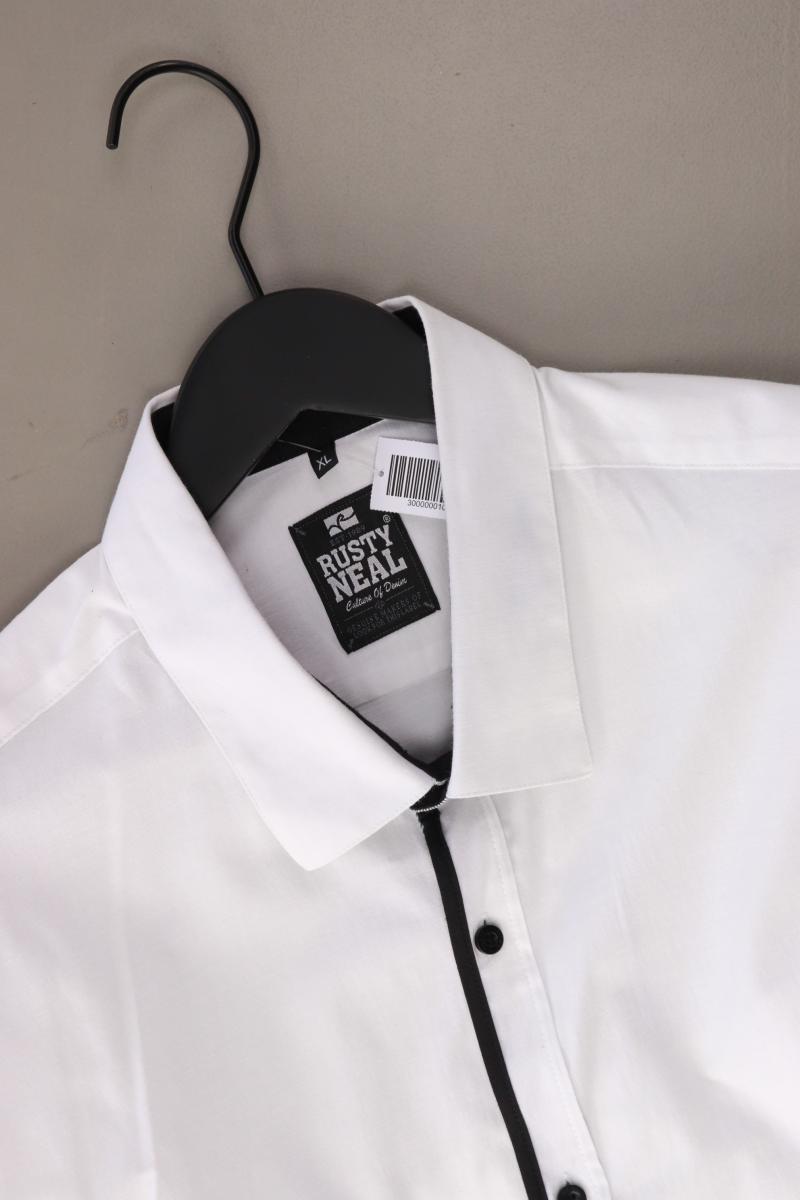 Rusty Neal Langarmhemd für Herren Gr. XL weiß aus Baumwolle