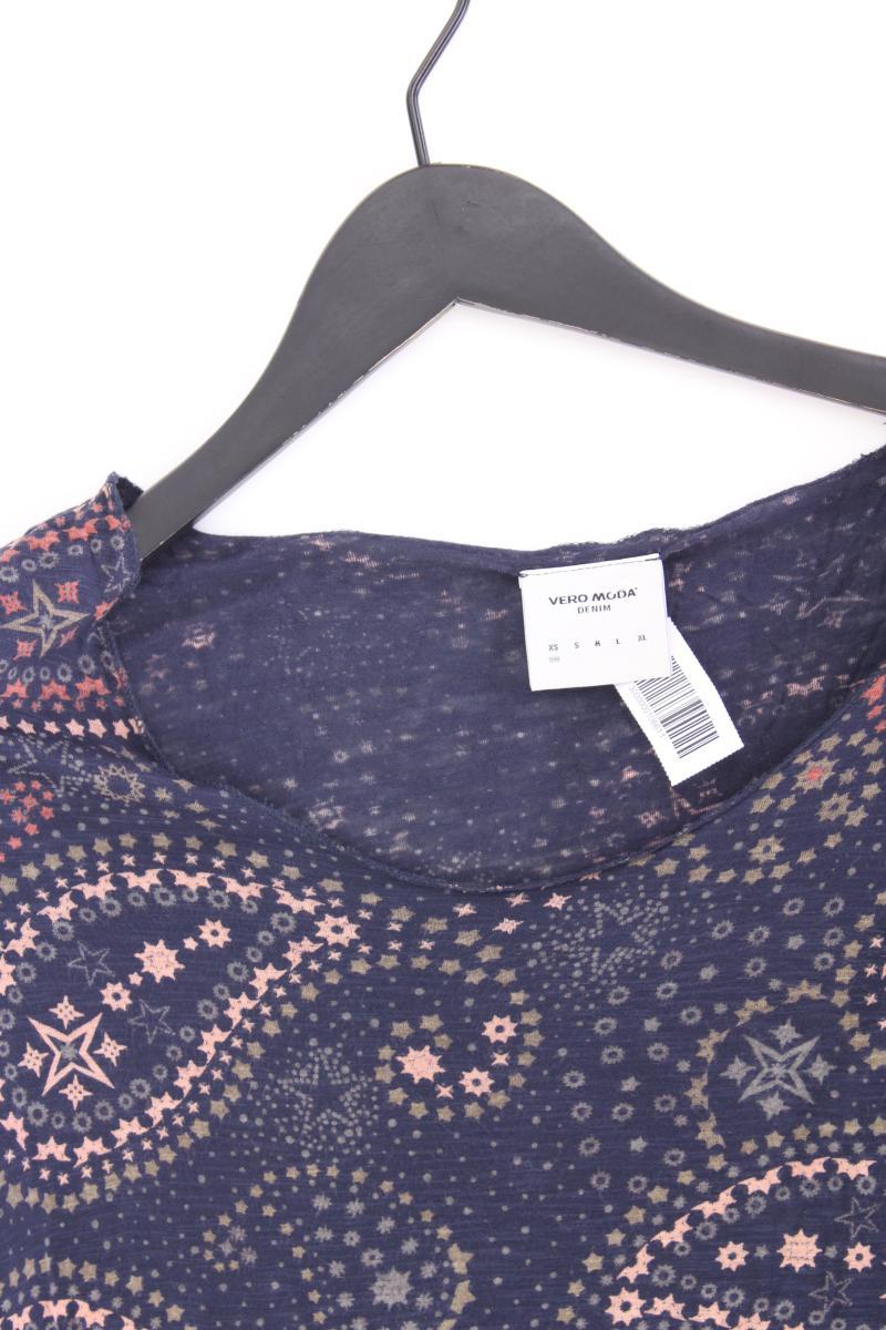 Vero Moda Printshirt Gr. XS Kurzarm blau aus Viskose