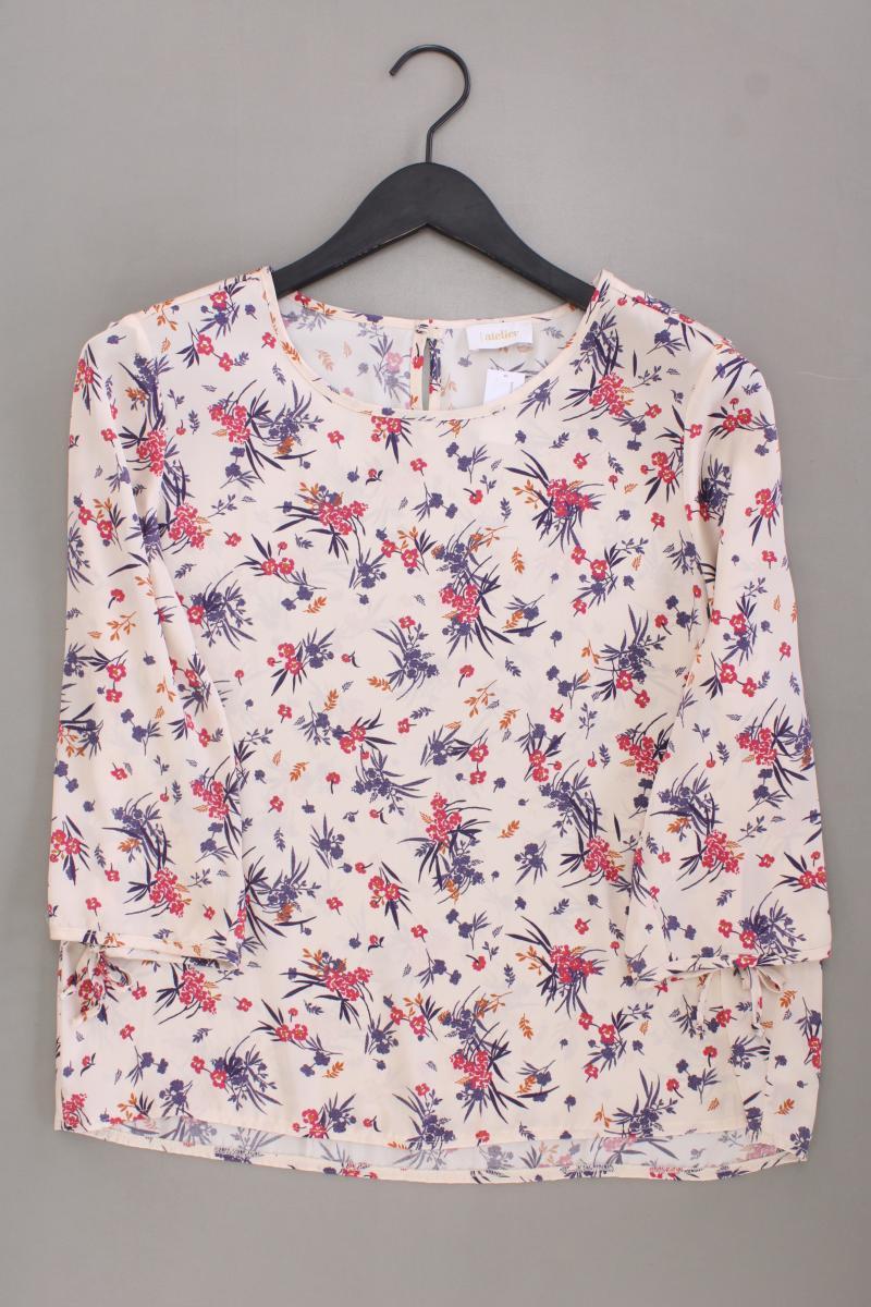 atelier Classic Bluse Gr. Kurzgröße 20 mit Blumenmuster 3/4 Ärmel creme