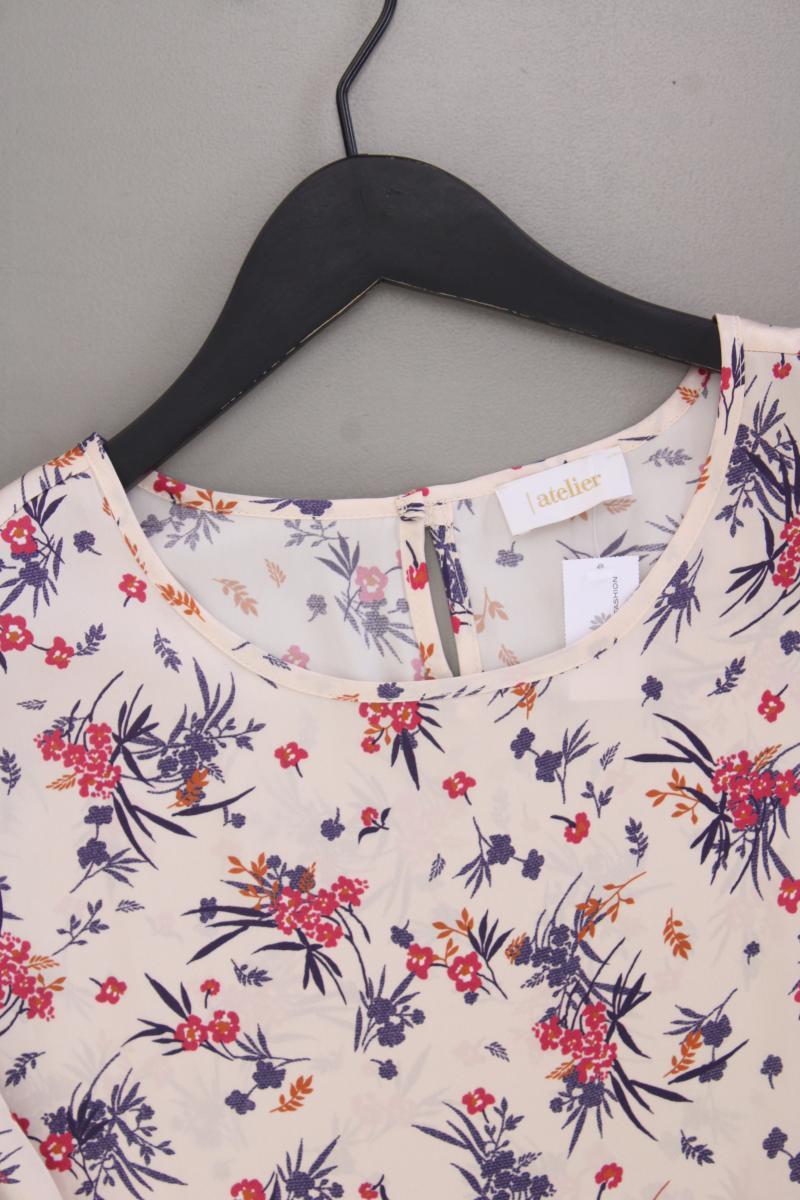 atelier Classic Bluse Gr. Kurzgröße 20 mit Blumenmuster 3/4 Ärmel creme