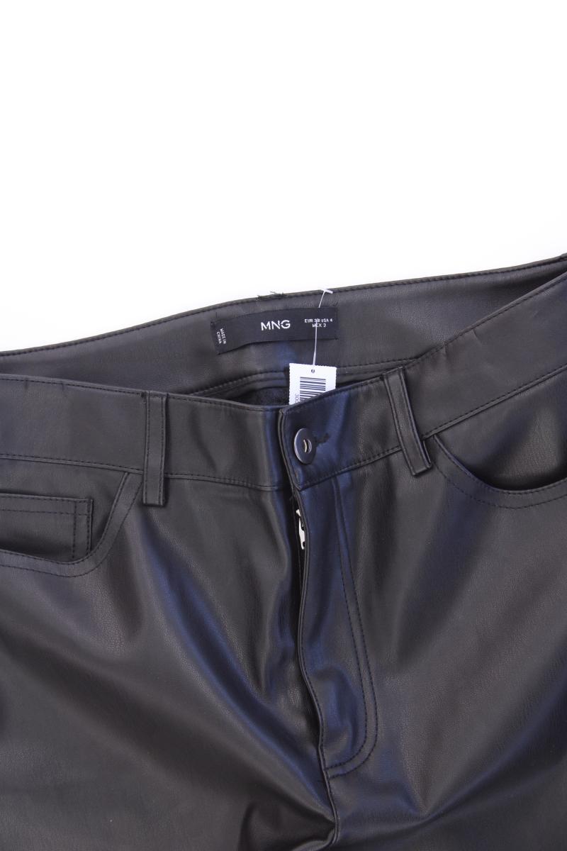 Mango Kunstlederhose Gr. 36 neuwertig schwarz aus Polyester