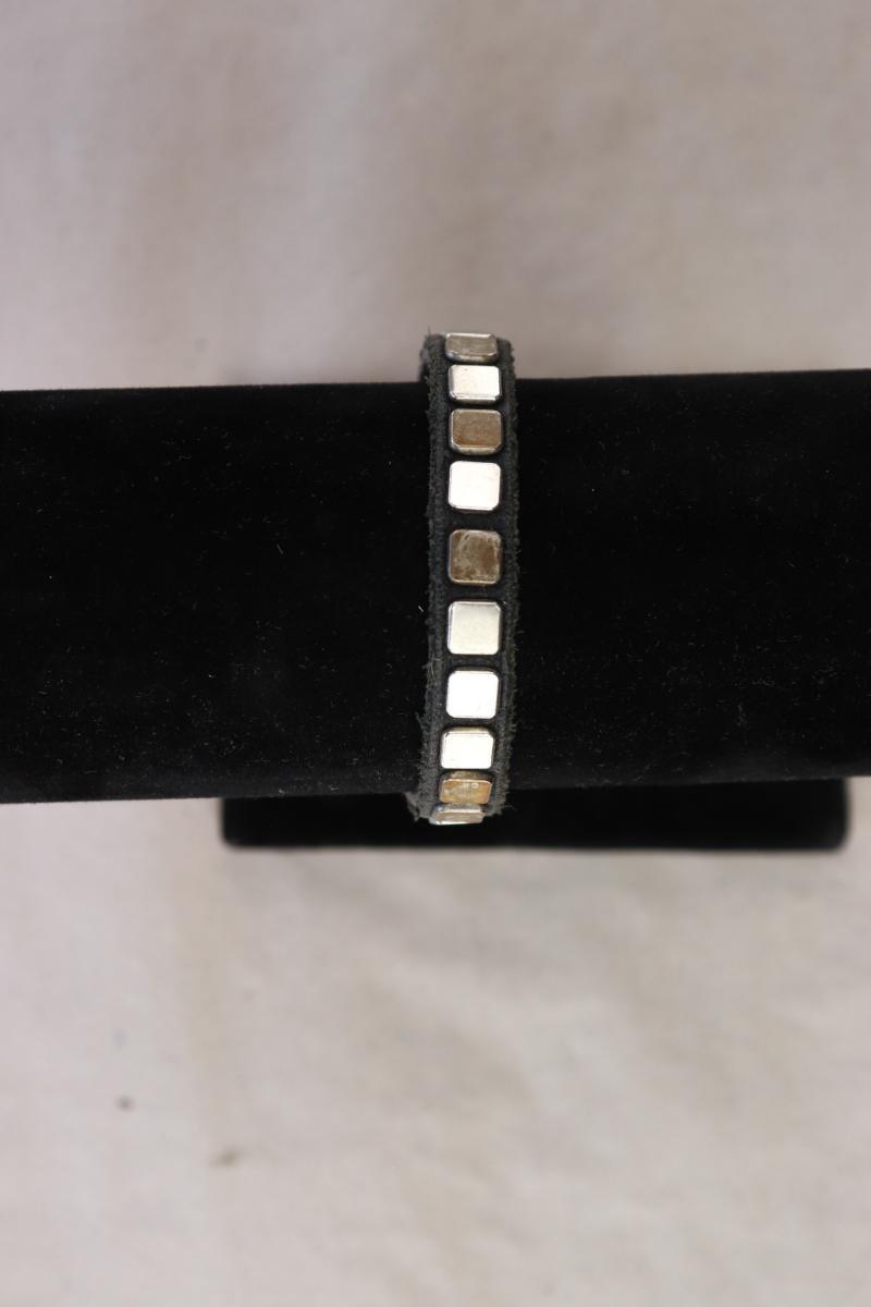 Armband grau aus Leder