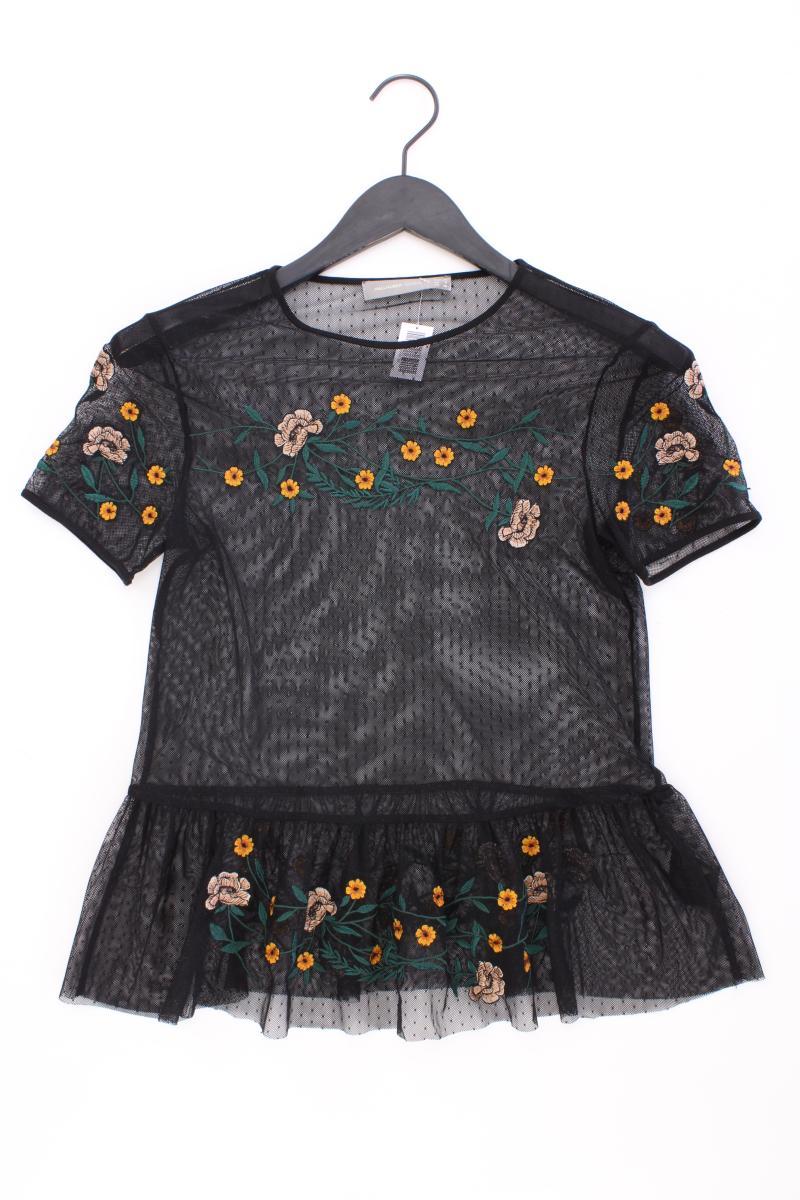 Hallhuber Donna Kurzarmbluse Gr. 36 schwarz aus Polyamid