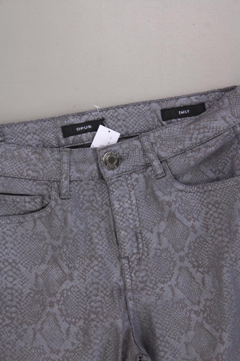 Opus Five-Pocket-Hose Gr. 36 mit Tierdruck Modell Emily grau aus Baumwolle