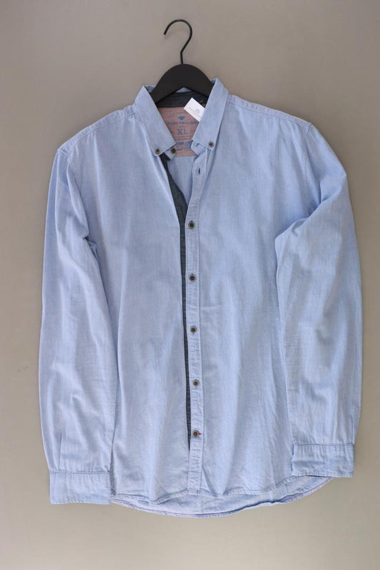 Tom Tailor Langarmhemd für Herren Gr. L blau aus Baumwolle