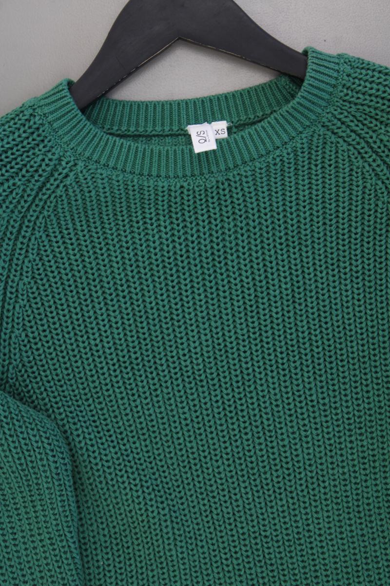 QS by s.Oliver Grobstrickpullover Gr. XS grün aus Baumwolle