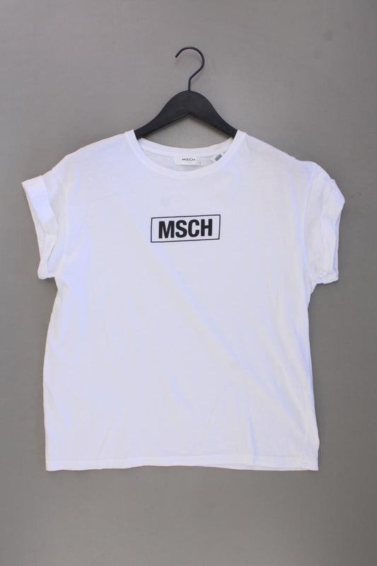 MSCH Copenhagen Printshirt Gr. M Kurzarm weiß aus Baumwolle