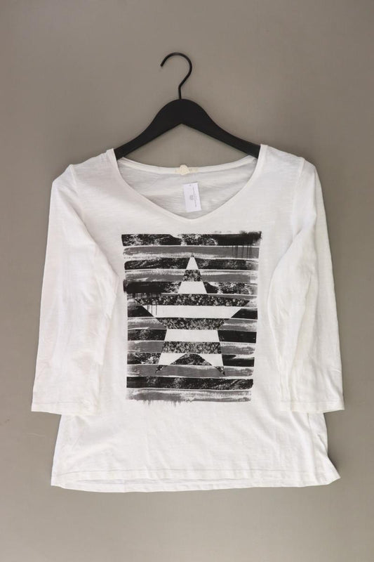 Esprit Printshirt Gr. L 3/4 Ärmel weiß aus Baumwolle