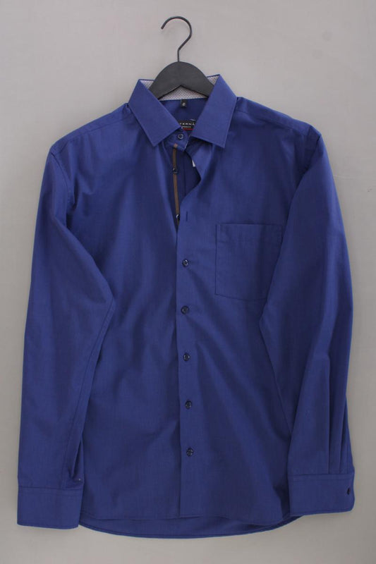 Eterna Langarmhemd für Herren Gr. Hemdgröße 41 neuwertig blau aus Baumwolle