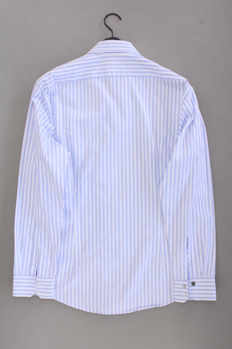 Jacques Britt Langarmhemd für Herren Gr. Hemdgröße 41 gestreift blau