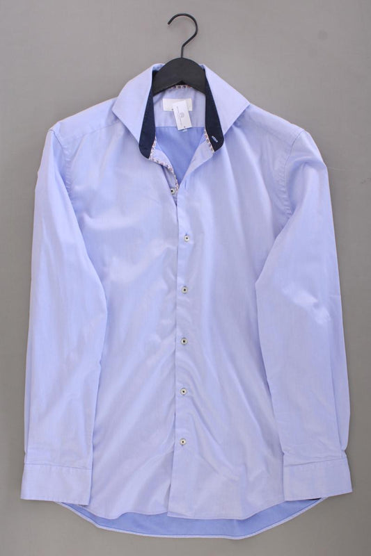 BÄUMLER Langarmhemd für Herren Gr. Hemdgröße 41 blau aus Baumwolle