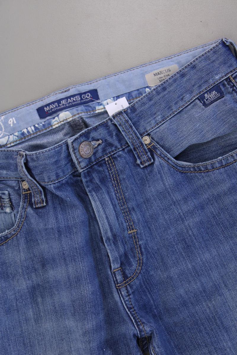 Mavi Slim Jeans für Herren Gr. W32/L36 Modell Marcus blau aus Baumwolle