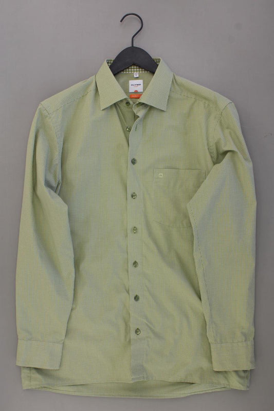 Olymp Langarmhemd für Herren Gr. Hemdgröße 42 grün aus Baumwolle