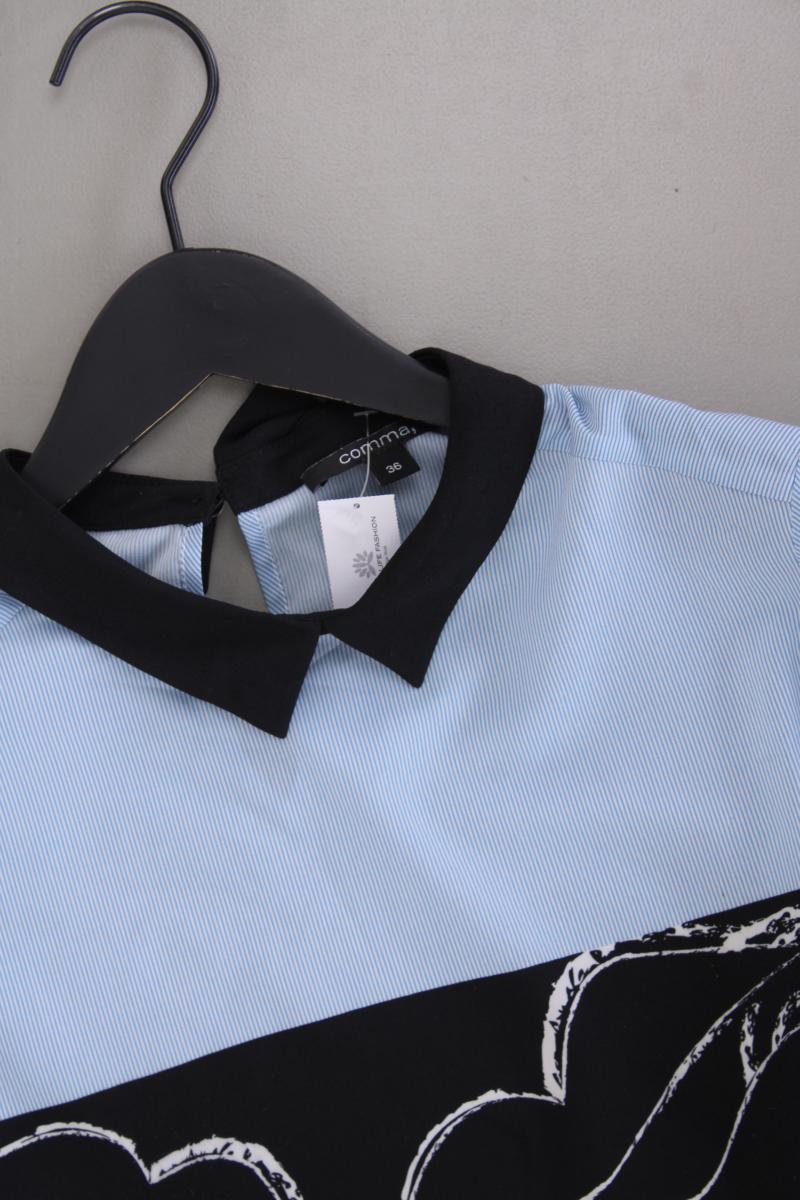 comma, Langarmbluse Gr. 36 gestreift blau aus Polyester