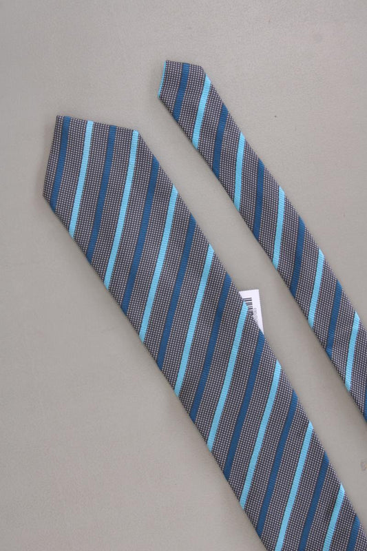 ROY ROBSEN Krawatte für Herren gestreift blau aus Seide