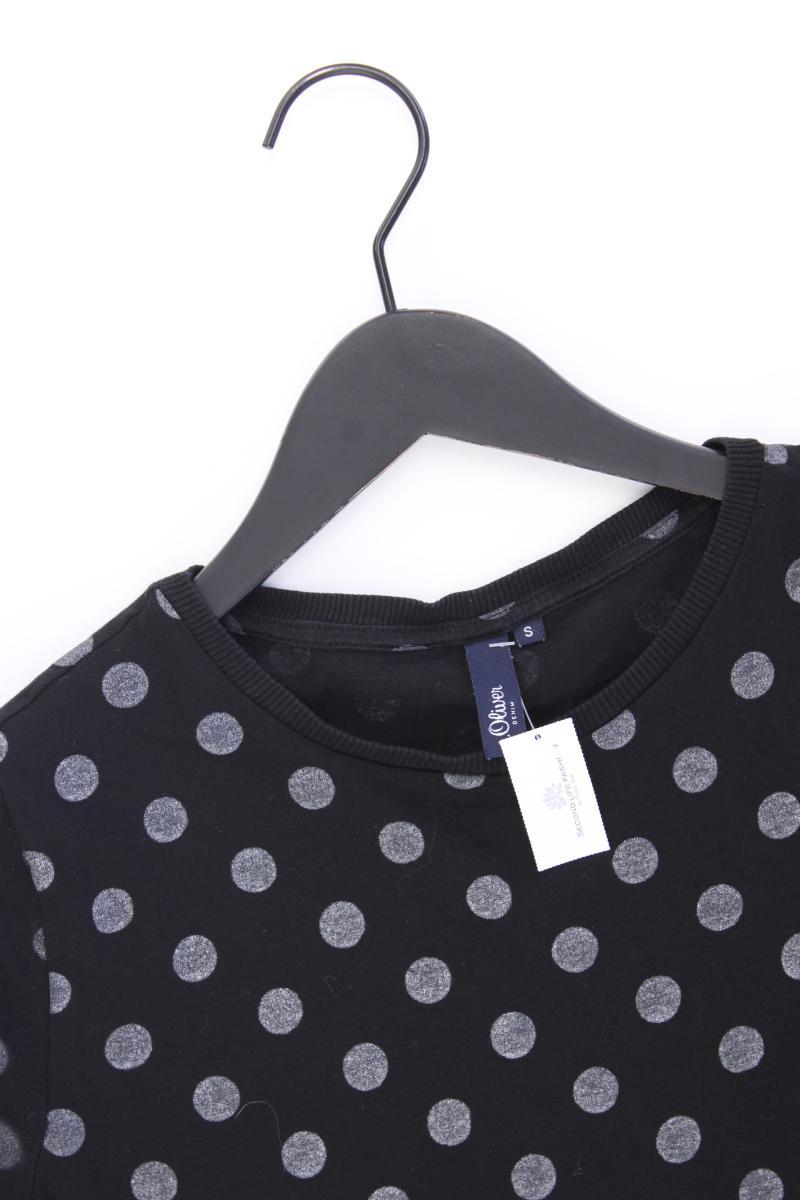 s.Oliver T-Shirt Gr. S gepunktet Kurzarm schwarz